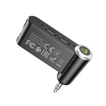Belaidis automobilio imtuvas Hoco AUX Bluetooth lizdas 3,5 mm E58 juodas