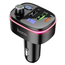 Automobilinis „Bluetooth“ siųstuvas Hoco 2 x USB A + USB C QC3.0 PD 20W E62 juodas