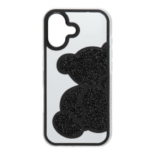 iPhone 17 dėklas, juodas meškiukas iPhone 17 dėklas, juodas meškiukas
