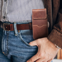 ROYAL Crazy Horse - Leather universal flap pocket / brown - Size XL - IPHONE 11 / 12 / 13 / SAMSUNG S7 EDGE ROYAL Crazy Horse - Leather universal flap pocket / brown - Size XL - IPHONE 11 / 12 / 13 / SAMSUNG S7 EDGE