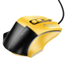 Laidinė žaidimų pelė Hoco USB A 3600 dpi GM31 juoda geltona