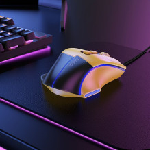 Laidinė žaidimų pelė Hoco USB A 3600 dpi GM31 juoda geltona