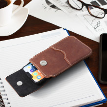 ROYAL Crazy Horse - Leather universal flap pocket / brown - Size XL - IPHONE 11 / 12 / 13 / SAMSUNG S7 EDGE ROYAL Crazy Horse - Leather universal flap pocket / brown - Size XL - IPHONE 11 / 12 / 13 / SAMSUNG S7 EDGE