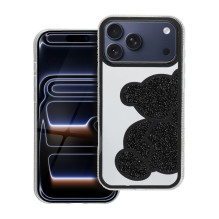 iPhone 17 PRO MAX dėklas, juodas meškiukas iPhone 17 PRO MAX dėklas, juodas meškiukas