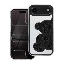 iPhone 17 AIR dėklas, meškiukas, juodas iPhone 17 AIR dėklas, meškiukas, juodas