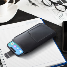 ROYAL - Leather universal blet pocket / black - Size XL - IPHONE 11 / 12 / 13 / SAMSUNG S7 EDGE ROYAL - Leather universal blet pocket / black - Size XL - IPHONE 11 / 12 / 13 / SAMSUNG S7 EDGE