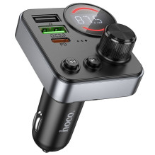 Automobilinis „Bluetooth“ siųstuvas Hoco 2 x USB A + USB C QC3.0 PD 48W E86 juodas