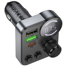 Car transmitter bluetooth Hoco 2 x USB A + USB C QC3.0 PD 48W E86 black