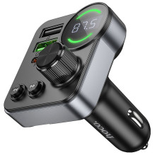 Automobilinis „Bluetooth“ siųstuvas Hoco 2 x USB A + USB C QC3.0 PD 48W E86 juodas