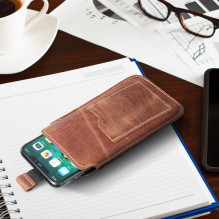 ROYAL Crazy Horse - Leather universal pull-up pocket / brown - Size L - IPHONE 6 / 7 / 8 ROYAL Crazy Horse - Leather universal pull-up pocket / brown - Size L - IPHONE 6 / 7 / 8