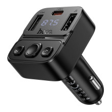 Automobilinis „Bluetooth“ siųstuvas Hoco USB A + USB C QC PD 35W E87 juodas