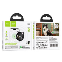 Lokatorius, suderinamas su „Apple Find My Hoco“ katės formos E91D, juodas