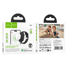 Su „Apple Find My Hoco E91E“ suderinamas ieškiklis, juodos spalvos apyrankė