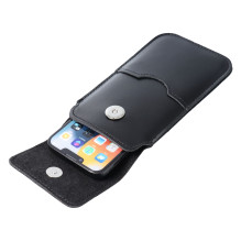 ROYAL - Leather universal flap pocket / black - Size XL - IPHONE 11 / 12 / 13 / SAMSUNG S7 EDGE