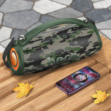 Wireless speaker LED 2 x 20W 4h Hoco HA4 camouflage green