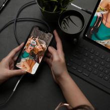 USB C į Lightning laidas Forcell F-Energy PD 3A 27W anglies pluošto 1 m CB-01C juodas USB C į Lightning laidas Forcell F-Energy PD 3A 27W anglies pluošto 1 m CB-01C juodas