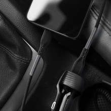 Cable USB C to Lightning Forcell F-Energy PD 3A 27W Carbon 1 m CB-01C black
