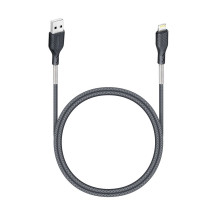 USB A tipo į „Lightning“ tipo laidas „Forcell F-Energy“ 2,4A 12W anglies pluošto, 1 m, CB-01A, juodas USB A tipo į „Lightning“ tipo laidas „Forcell F-Energy“ 2,4A 12W anglies pluošto, 1 m, CB-01A, juodas