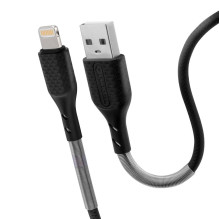 USB A tipo į „Lightning“ tipo laidas „Forcell F-Energy“ 2,4A 12W anglies pluošto, 1 m, CB-01A, juodas USB A tipo į „Lightning“ tipo laidas „Forcell F-Energy“ 2,4A 12W anglies pluošto, 1 m, CB-01A, juodas