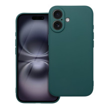 iPhone 16 dėklas, matinis, tamsiai žalias