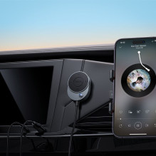Belaidis automobilio imtuvas Hoco AUX Bluetooth su laidu Jack 3,5 mm E150 metalo pilkos spalvos