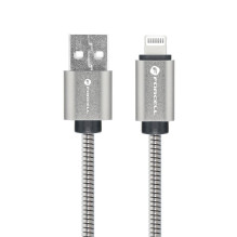 Laidas USB A į Lightning Forcell F-Energy 2,4A 12W metalinis 1 m C236 sidabrinis Laidas USB A į Lightning Forcell F-Energy 2,4A 12W metalinis 1 m C236 sidabrinis