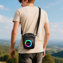 „Bluetooth“ garsiakalbis, 8 W, 3 val., nešiojamas per petį, 1,5 l, juodas