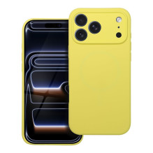 iPhone 17 PRO MAX silikoninis 2 mm dėklas, suderinamas su „MagSafe“, geltonas