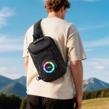 „Bluetooth“ garsiakalbis, 8 W, 3 val., kuprinės formos, 6 l, juodas, Hoco HC42