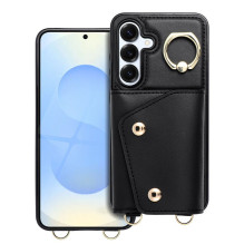 Case for Samsung S25 EDGE Wonder with wallet black Case for Samsung S25 EDGE Wonder with wallet black