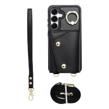 Case for Samsung S25 EDGE Wonder with wallet black Case for Samsung S25 EDGE Wonder with wallet black