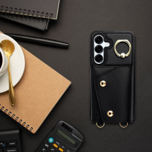 Case for Samsung S25 EDGE Wonder with wallet black Case for Samsung S25 EDGE Wonder with wallet black