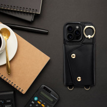 Case for iPhone 12 / 12 PRO Wonder with wallet black Case for iPhone 12 / 12 PRO Wonder with wallet black