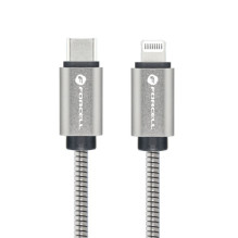 Cable USB C to Lightning Forcell F-Energy PD 3A 27W Metal 2 m C238 silver