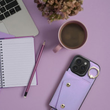 Case for iPhone 12 / 12 PRO Wonder with wallet lilac Case for iPhone 12 / 12 PRO Wonder with wallet lilac