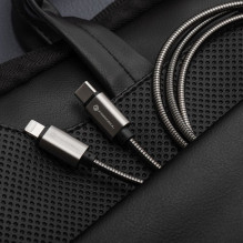 Cable USB C to Lightning Forcell F-Energy PD 3A 27W Metal 2 m C238 silver