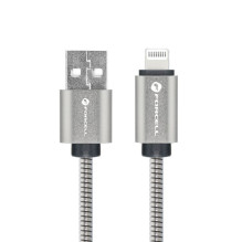 Laidas USB A į Lightning Forcell F-Energy 2,4A 12W metalinis 2 m C236 sidabrinis