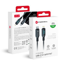 USB C - Lightning kabelis Forcell F-Energy PD 3A 27W skaitmeninis 1,2 m C276 juodas USB C - Lightning kabelis Forcell F-Energy PD 3A 27W skaitmeninis 1,2 m C276 juodas