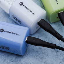 Cable USB A to Lightning Forcell F-Energy 2,4A 12W Silicone 1 m C343 black