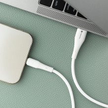 USB A tipo laidas su „Lightning“ jungtimi Forcell F-Energy 2,4A 12W silikoninis, 1 m, C343, baltas USB A tipo laidas su „Lightning“ jungtimi Forcell F-Energy 2,4A 12W silikoninis, 1 m, C343, baltas