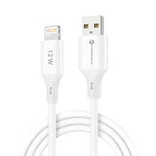 Cable USB A to Lightning Forcell F-Energy 2,4A 12W Silicone 1 m C343 white