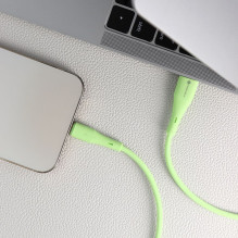 Cable USB A to Lightning Forcell F-Energy 2,4A 12W Silicone 1 m C343 green