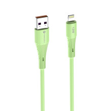 Cable USB A to Lightning Forcell F-Energy 2,4A 12W Silicone 1 m C343 green
