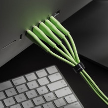 Cable USB A to Lightning Forcell F-Energy 2,4A 12W Silicone 1 m C343 green