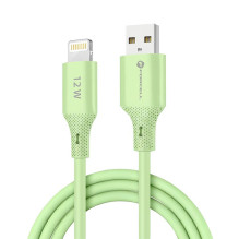 Cable USB A to Lightning Forcell F-Energy 2,4A 12W Silicone 1 m C343 green