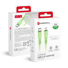 USB C - Lightning kabelis Forcell F-Energy PD 3A 27W silikoninis 1 m C346 žalias USB C - Lightning kabelis Forcell F-Energy PD 3A 27W silikoninis 1 m C346 žalias