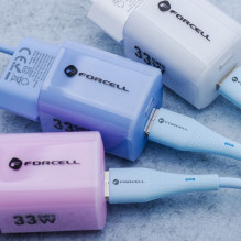 Cable USB A to Lightning Forcell F-Energy 2,4A 12W Silicone 1 m C343 blue