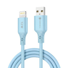 Cable USB A to Lightning Forcell F-Energy 2,4A 12W Silicone 1 m C343 blue