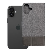 Atverčiamas dėklas, skirtas „iPhone 16 PLUS Gomma Book“, pilkas Atverčiamas dėklas, skirtas „iPhone 16 PLUS Gomma Book“, pilkas