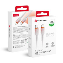 USB C į Lightning laidas Forcell F-Energy PD 3A 27W gradientinis 1 m C356 baltas USB C į Lightning laidas Forcell F-Energy PD 3A 27W gradientinis 1 m C356 baltas